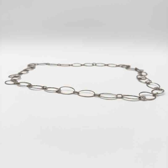 Robert Lee Morris Sterling Silver Necklace Wide Hoops ~36" Signed RLM Studio - Picture 10 of 12